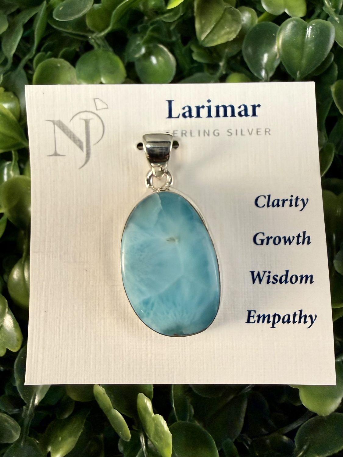Larimar Oval Sterling Pendant