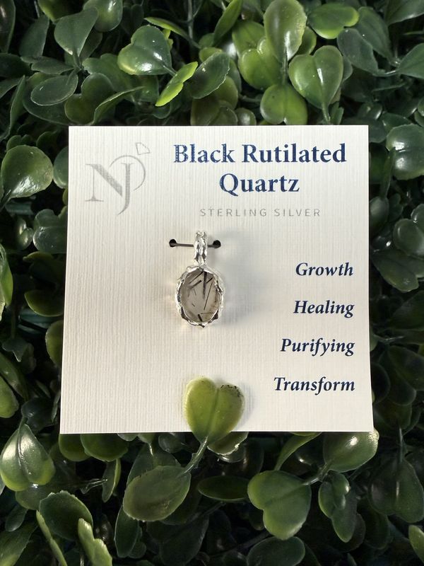 Rutilated Quartz Small Oval Sterling Pendant