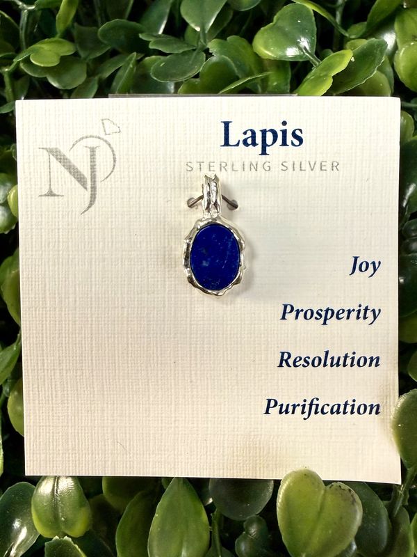 Lapis Lazuli Oval Sterling Silver Pendant