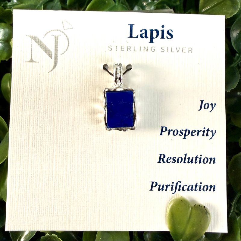 Lapis Lazuli Small Square Sterling Pendant