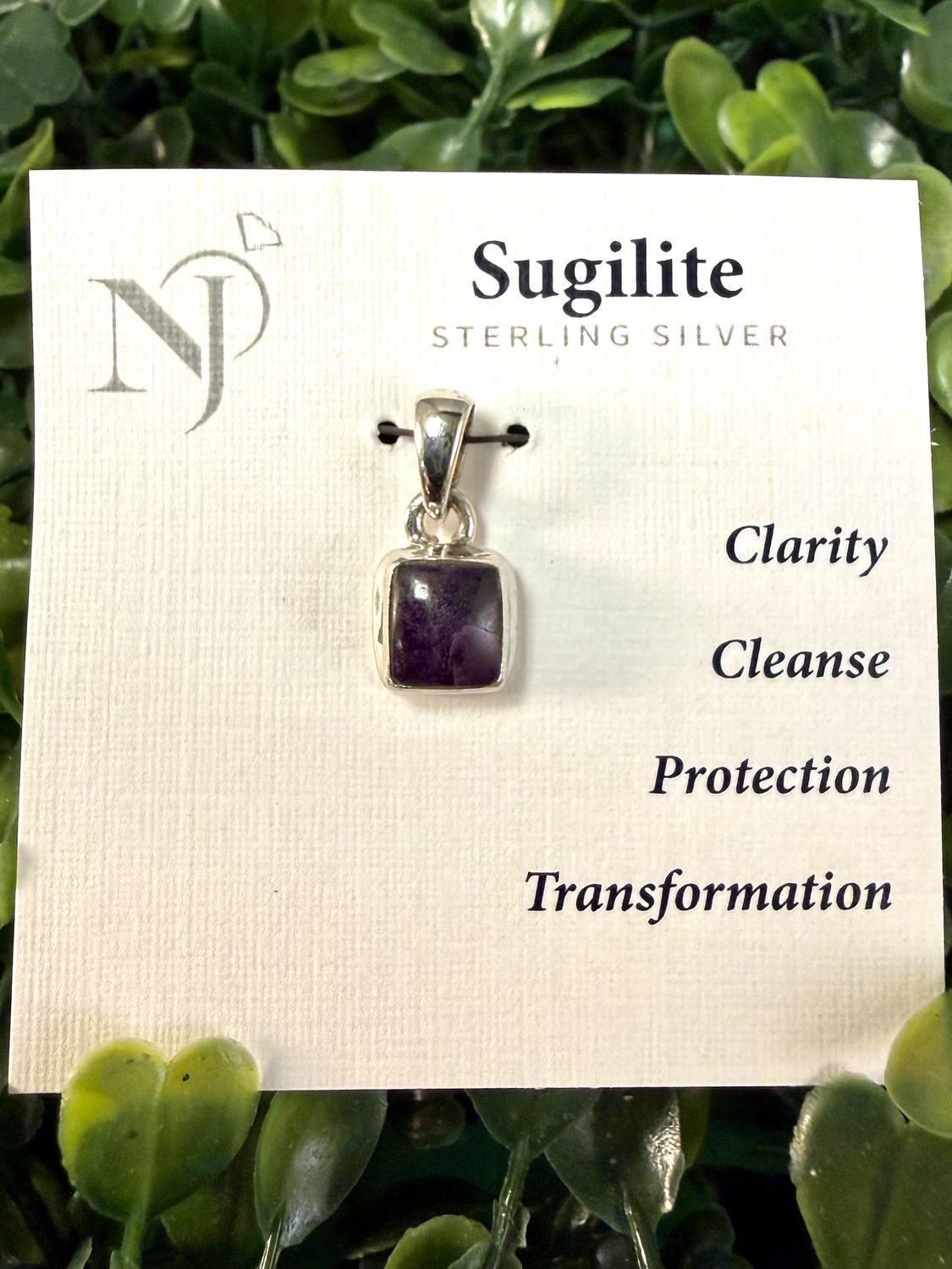 Sugilite Small Square Sterling Pendant