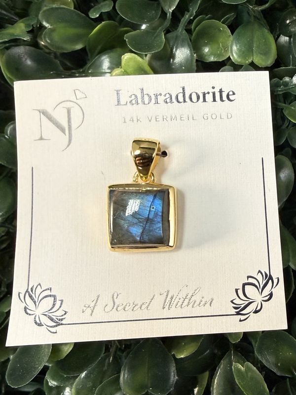 Labradorite Vermeil Gold Pendant
