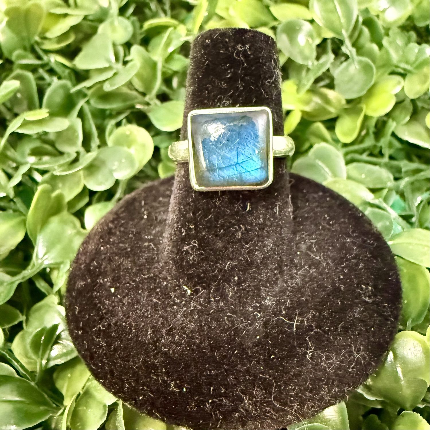 Labradorite Square Sterling Ring Sz6