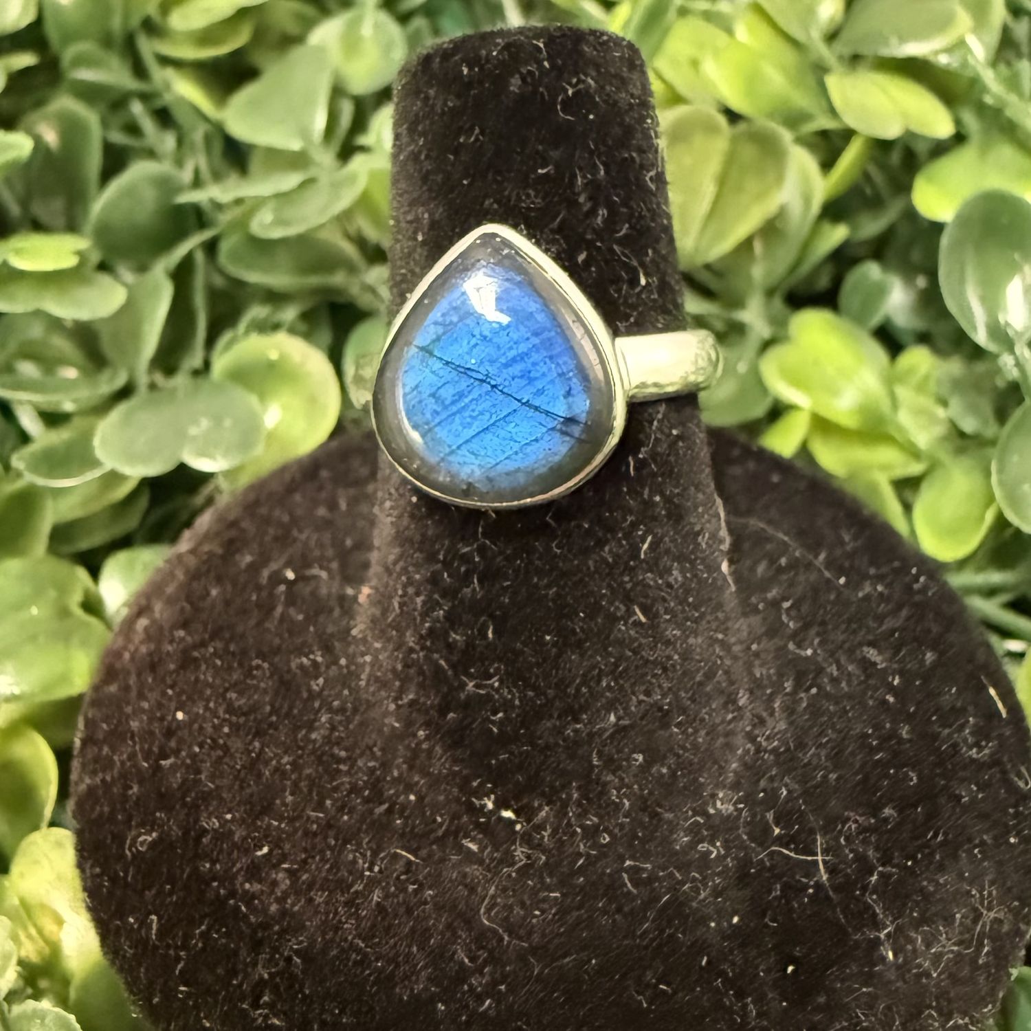 Labradorite Drop Sterling Ring, Size: 6