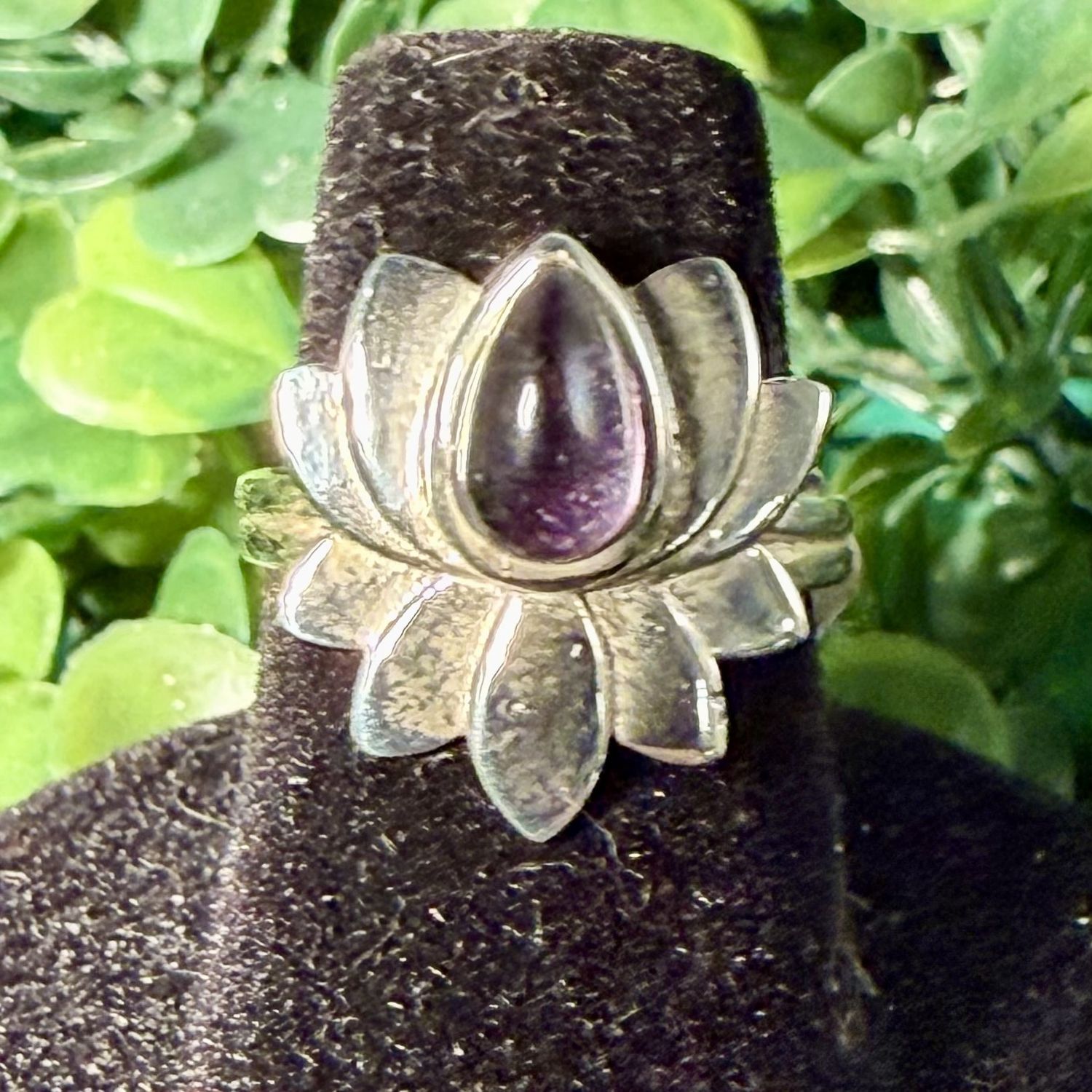 Amethyst Lotus Ring Size 5
