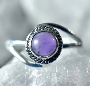 Amethyst Domed Ring, Size: 5