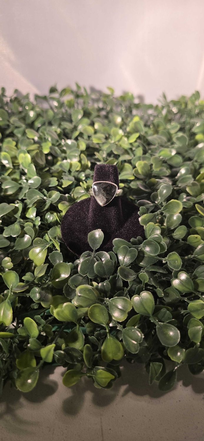 Larvikite Triangle Ring Sz 6