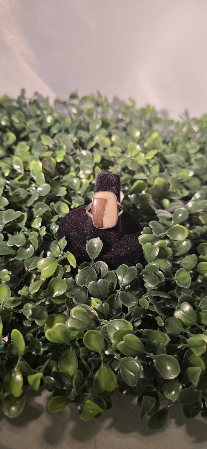 Copper Agate Ring Sz 9