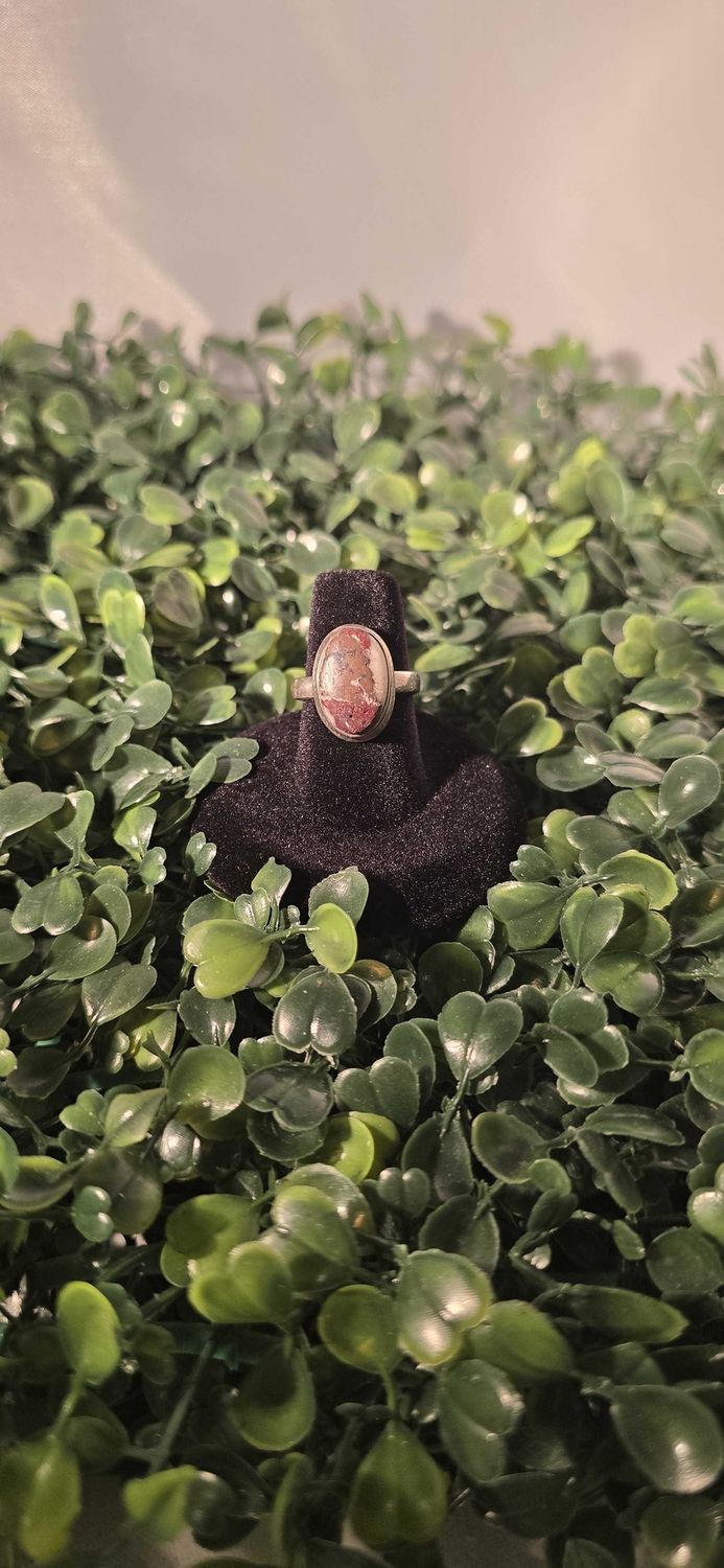 Copper Agate Ring Sz6 Oval