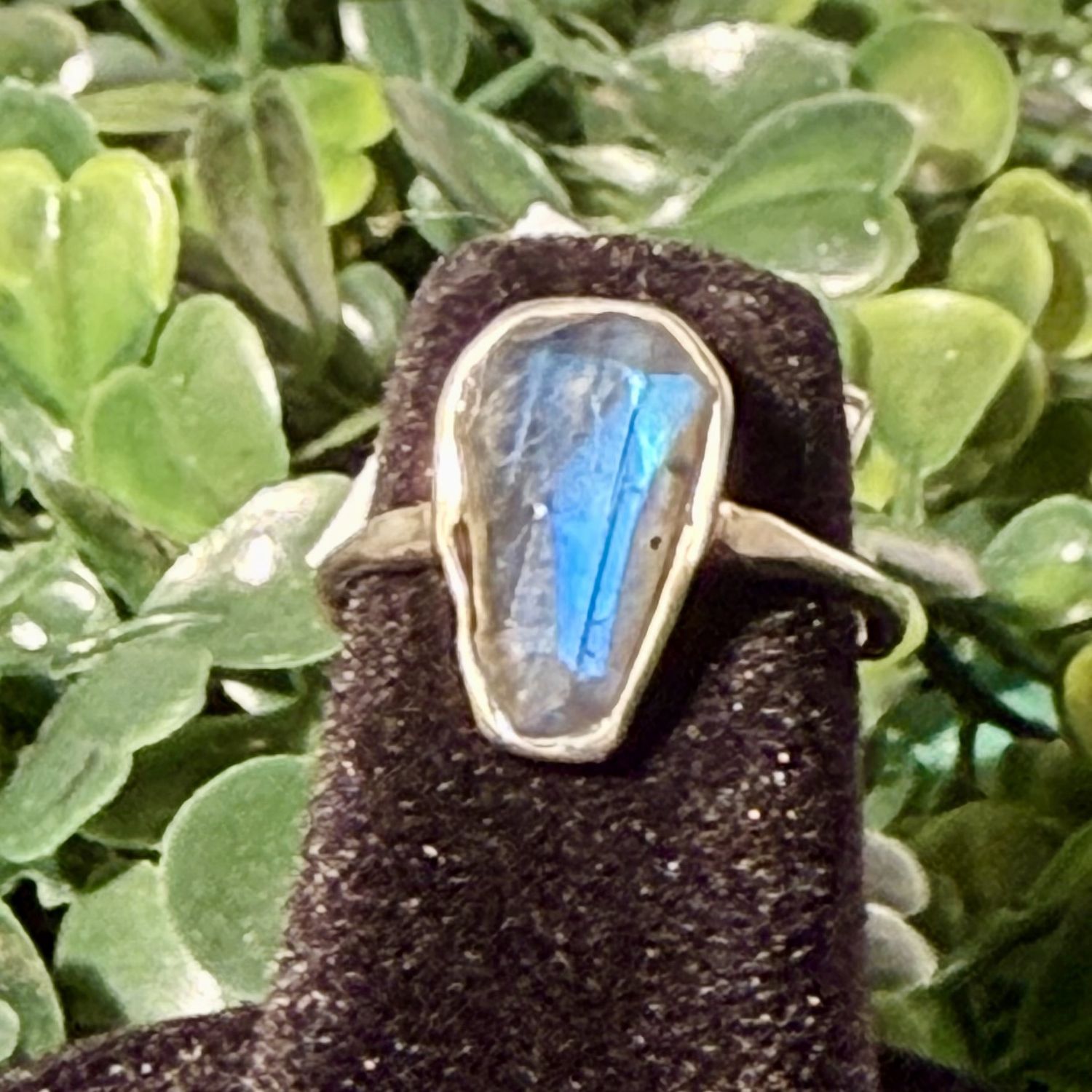 Labradorite Coffin Ring Sz 4