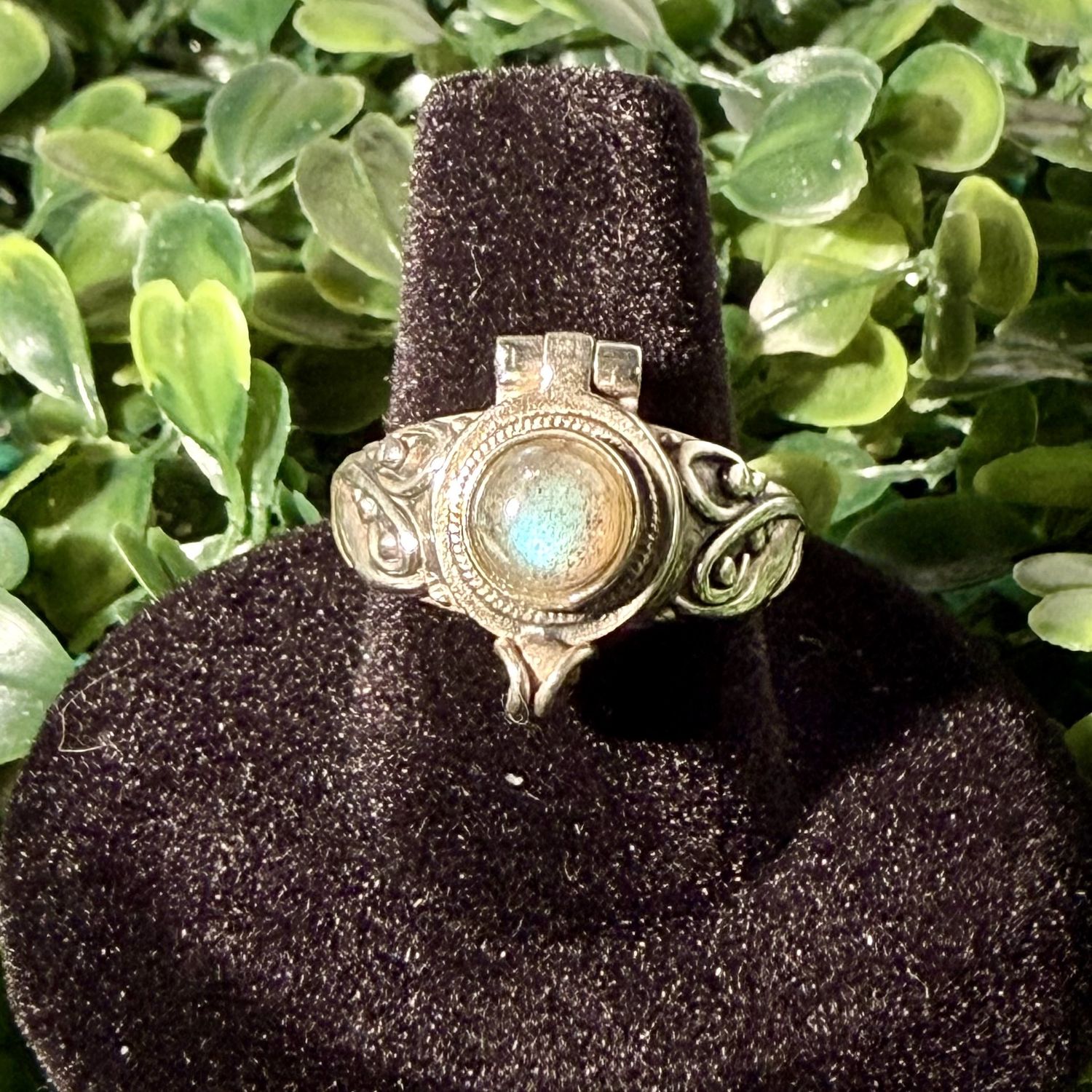 Labradorite Poison Ring Sz 7