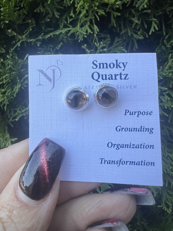 Smoky Quartz Stud Earrings