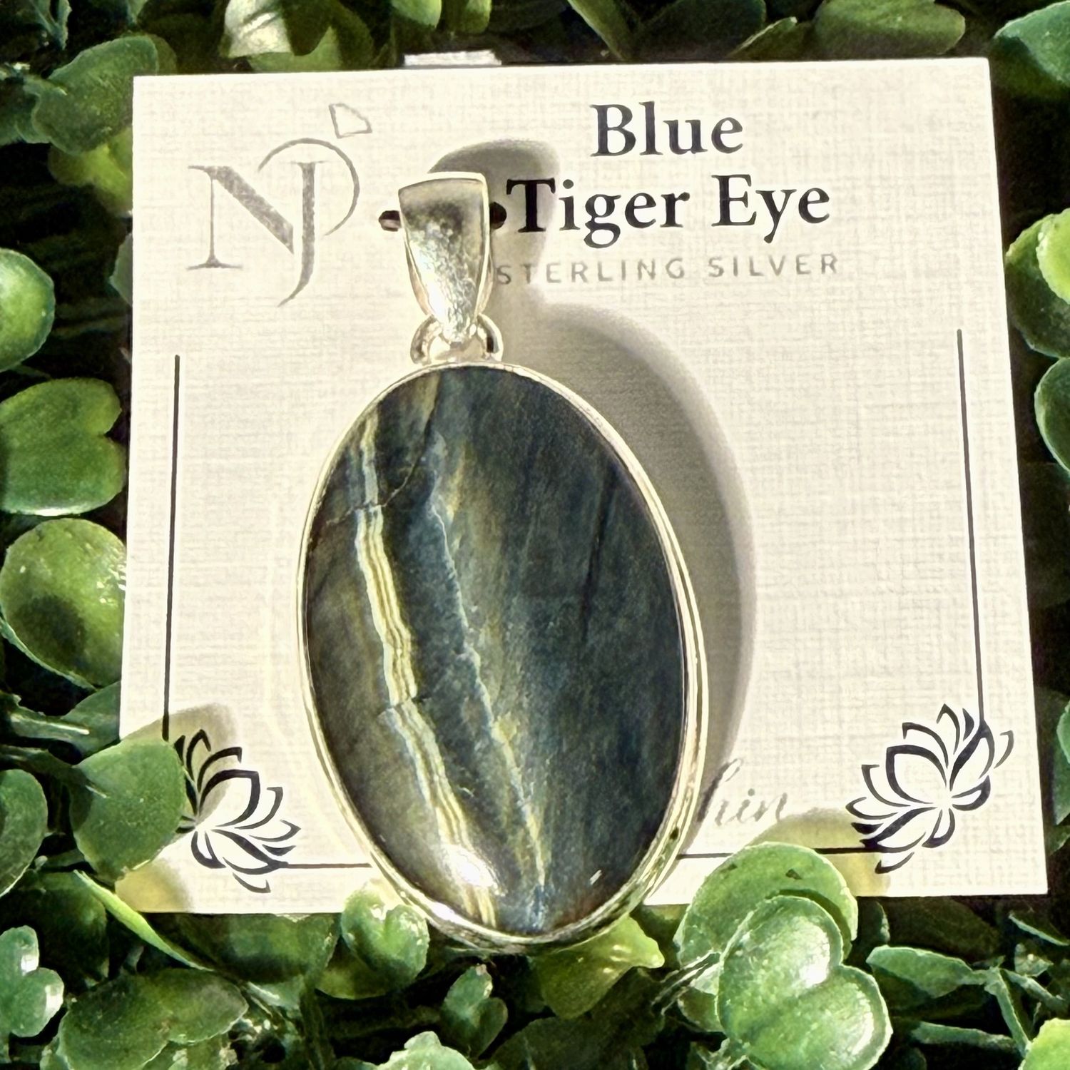 Blue Tiger Eye Round Pendant