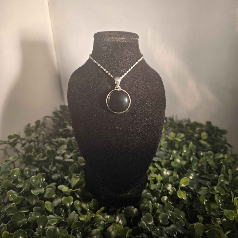Black Onyx Round Pendant