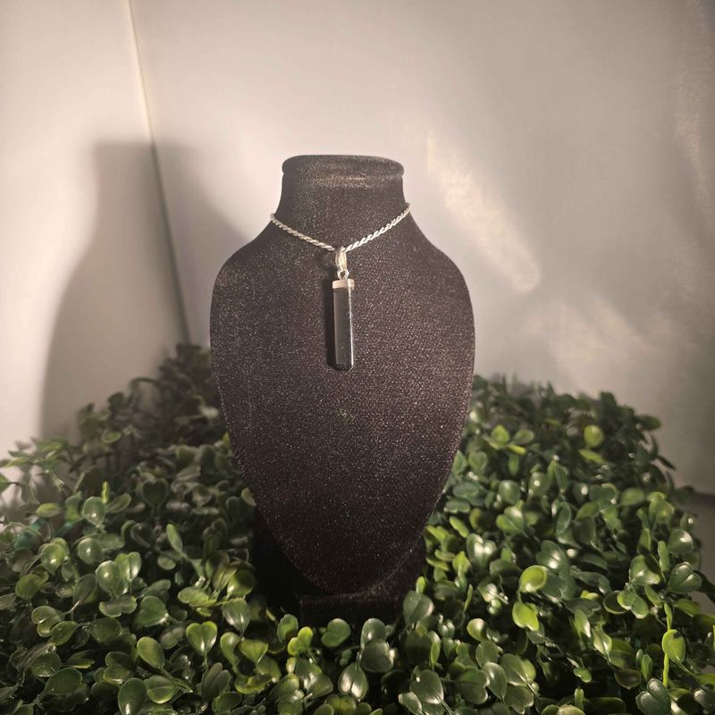 Black Tourmaline Pencil Pendant
