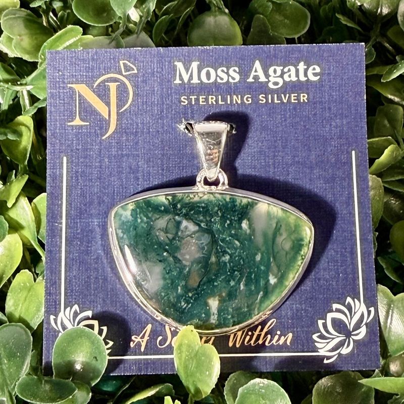 Moss Agate Sterling Pendant