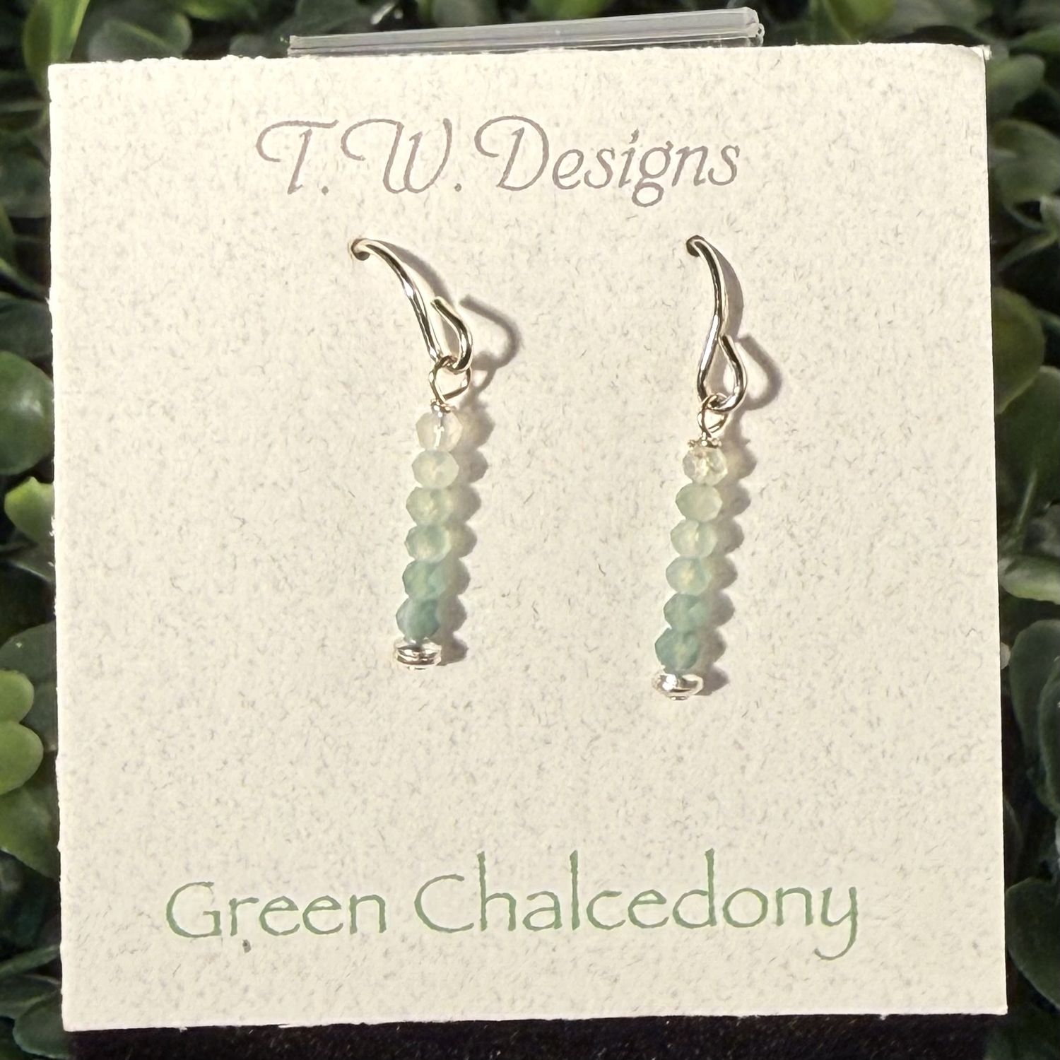 Green Chalcedony Beaded Dangle Earring