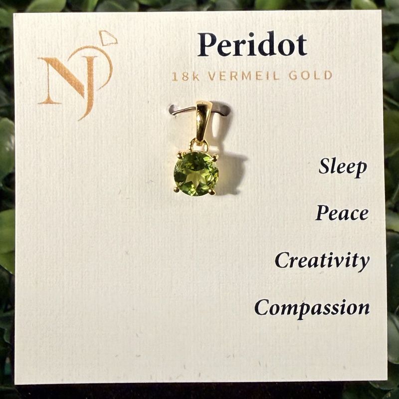 Peridot Faceted Vermeil Gold Pendant
