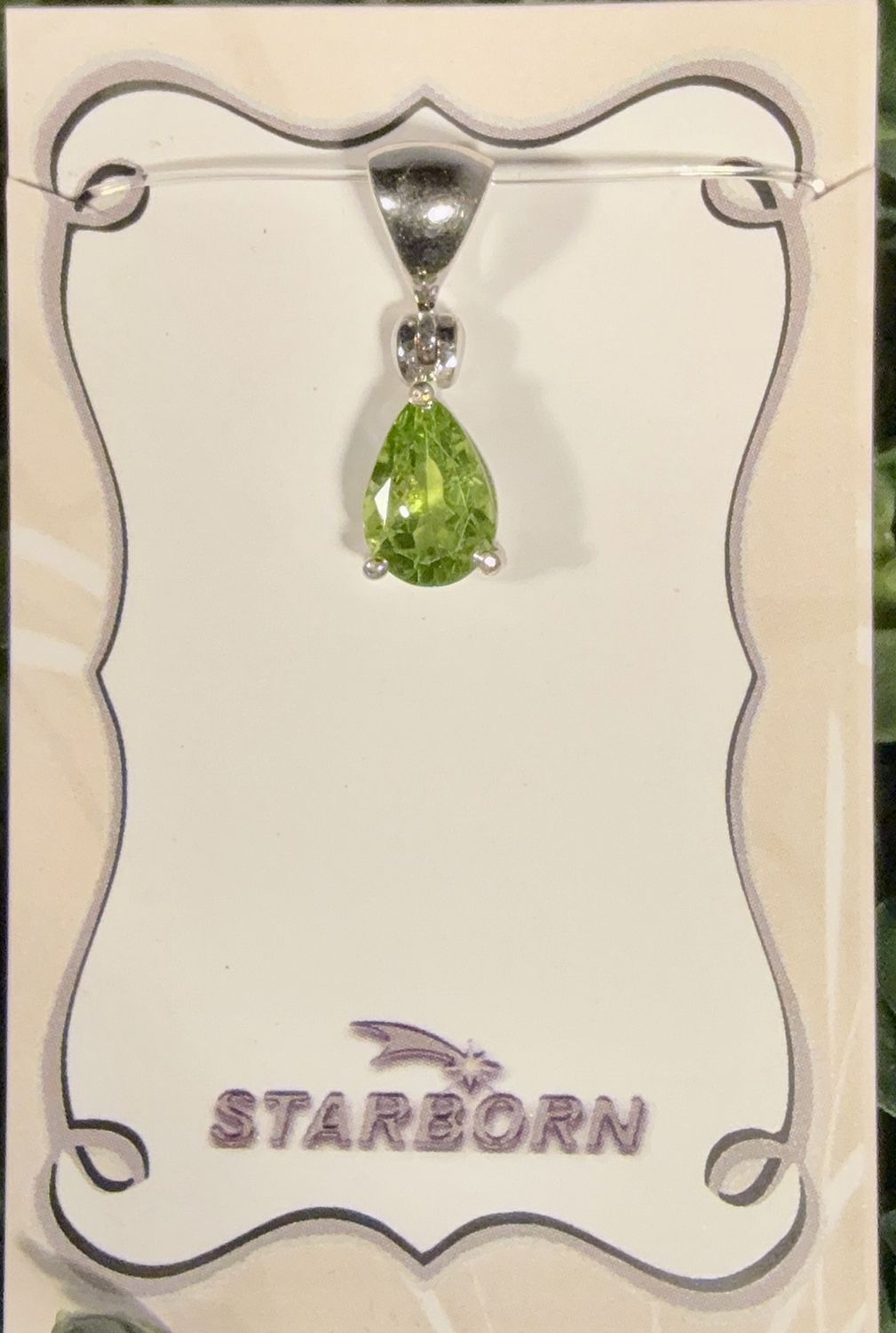 Peridot Faceted Drop Pendant