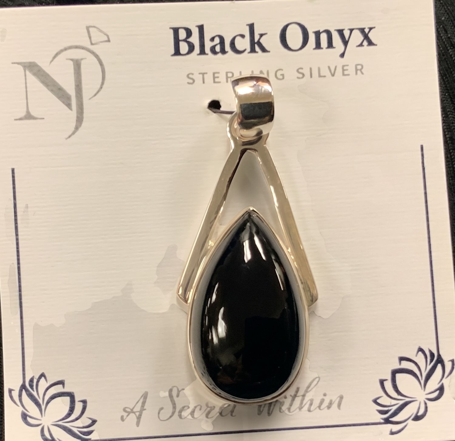 Black Onyx Drop Pendant