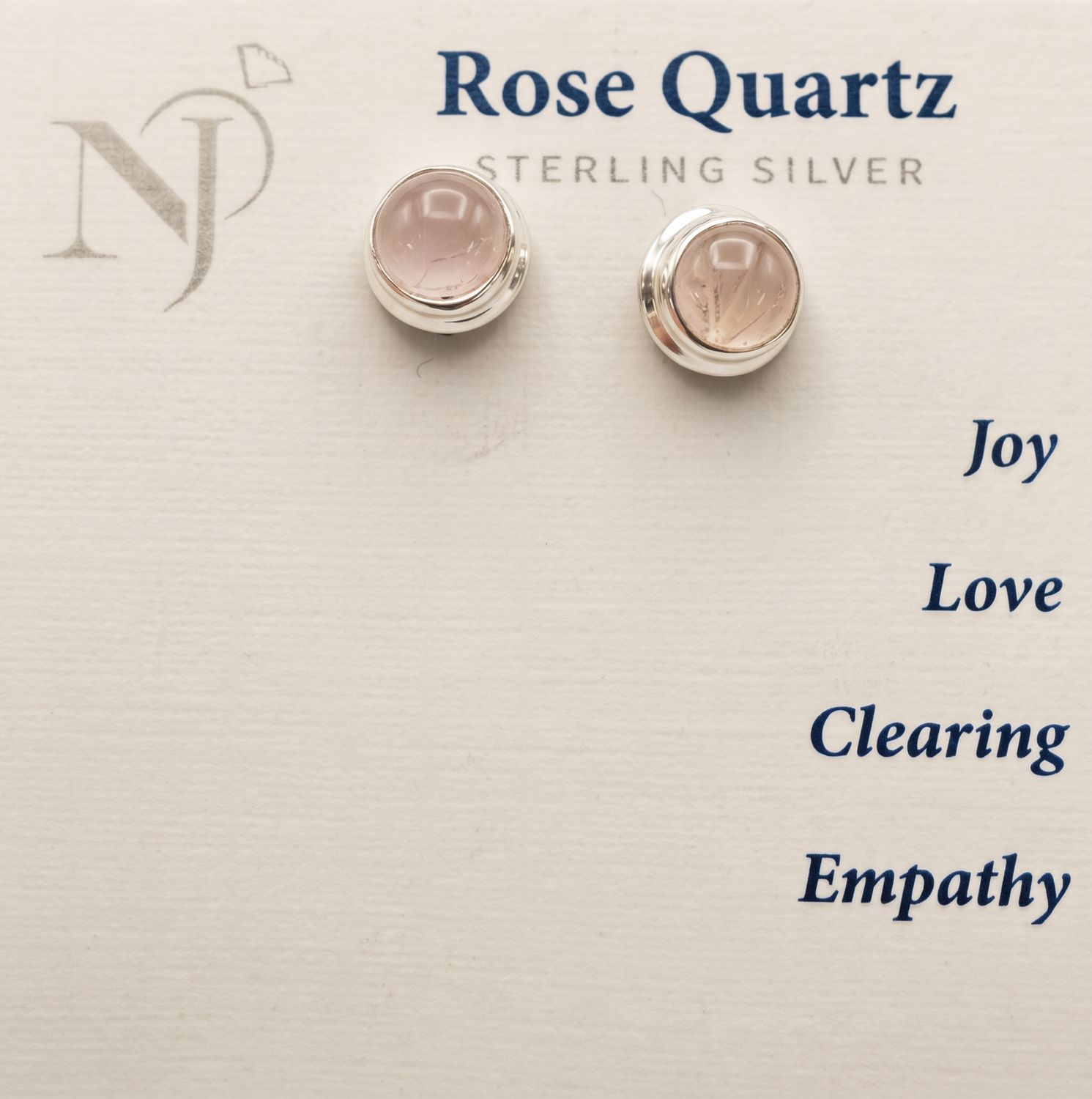 Rose Quartz Round Post Earrings