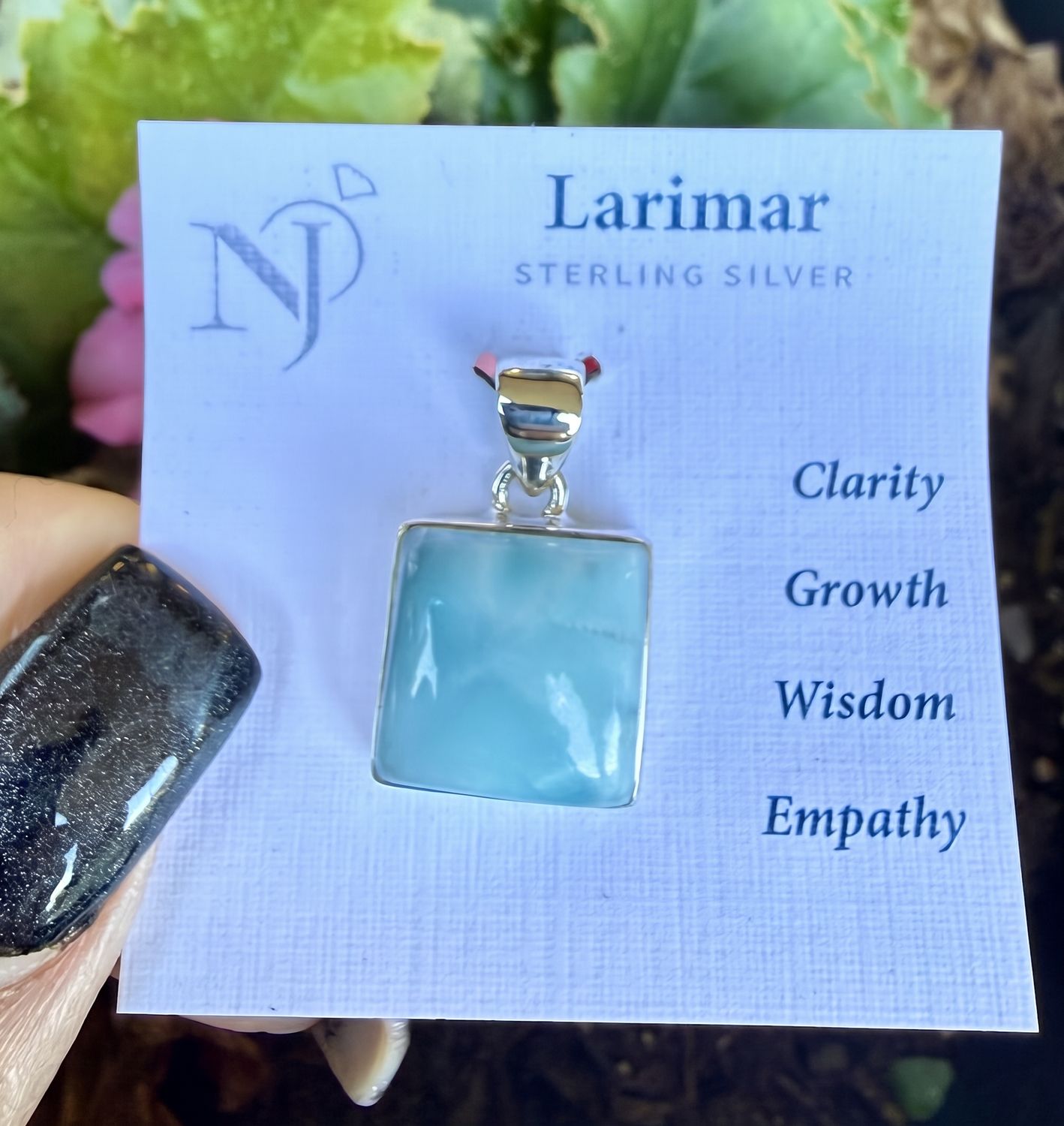 Larimar Square Sterling _Pendant