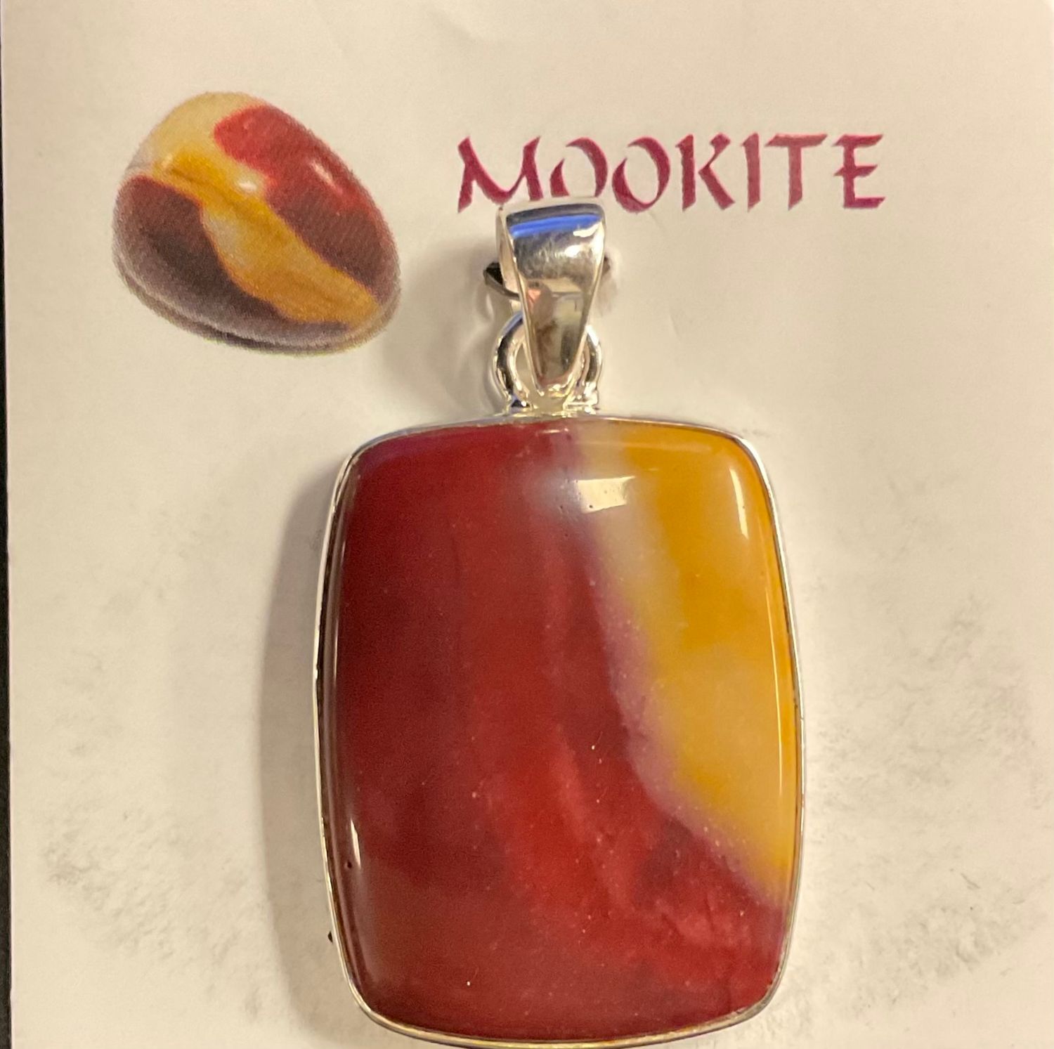 Mookaite Jasper Rectangular Sterling Pendant
