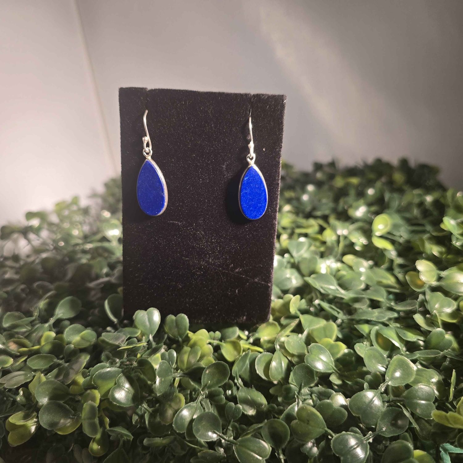 Lapis Lazuli Sterling Dangle Earrings, Size: Shape Change