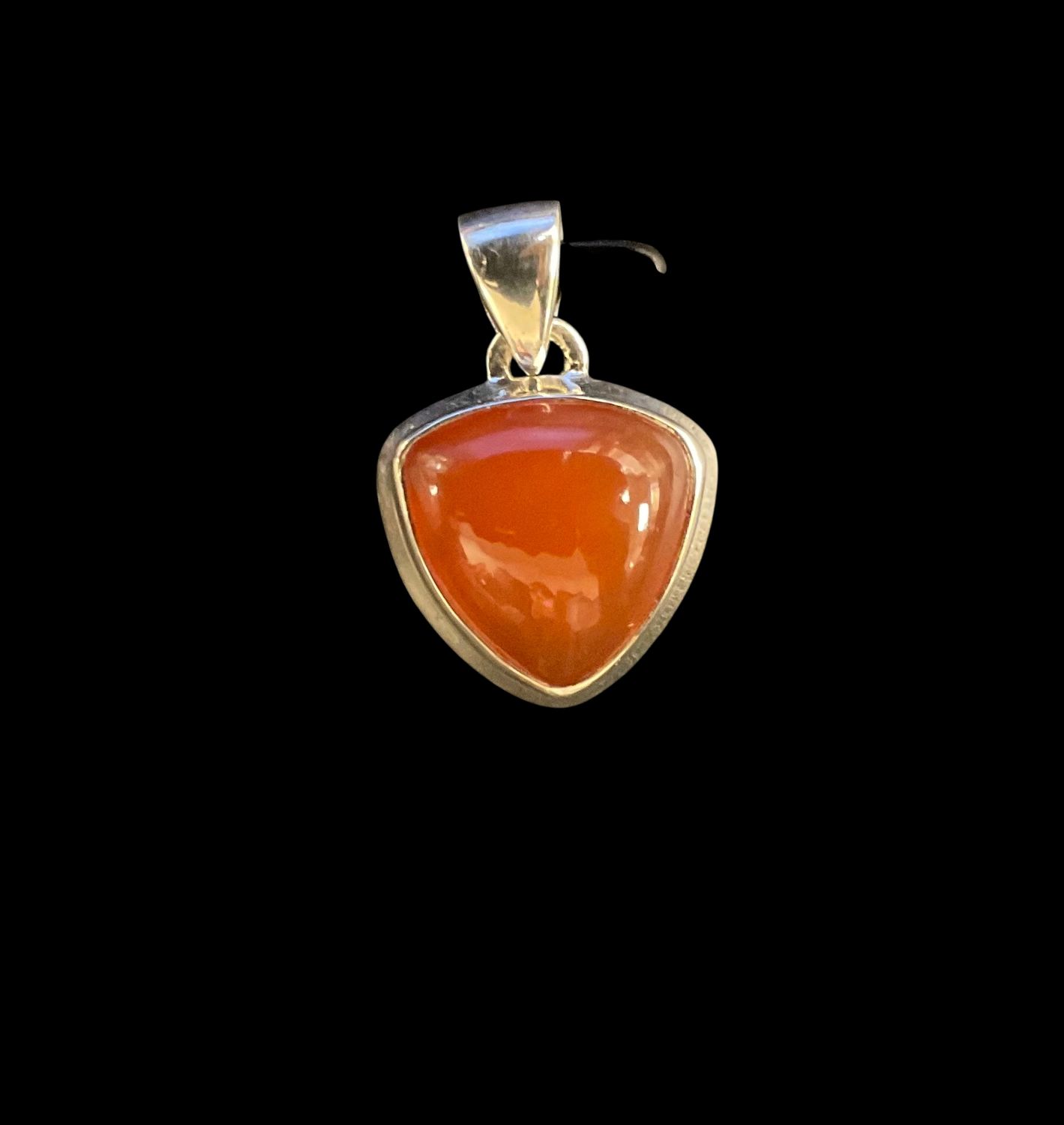 Carnelian Triangular Sterling Pendant