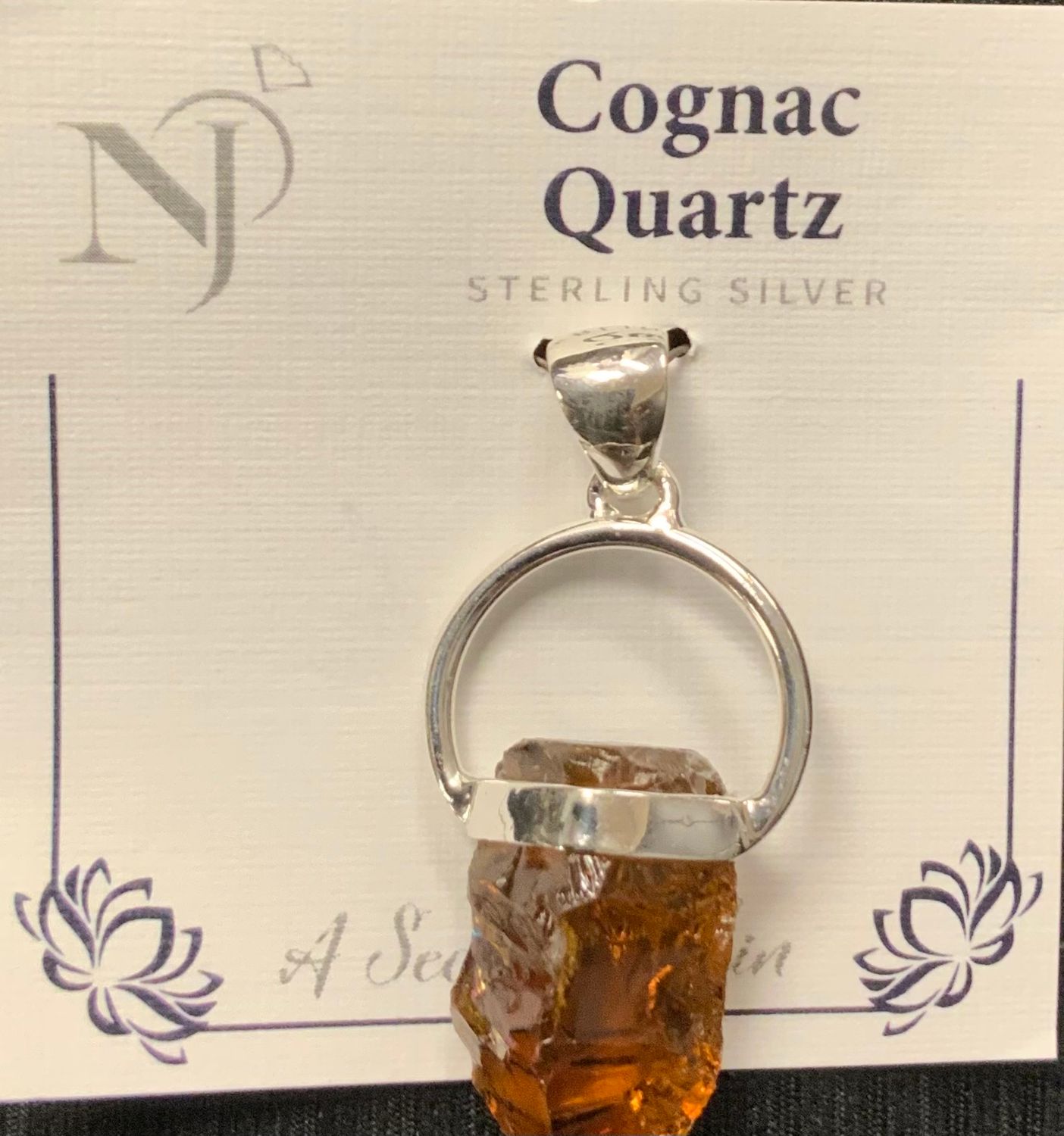 Cognac Quartz Rough Pendant