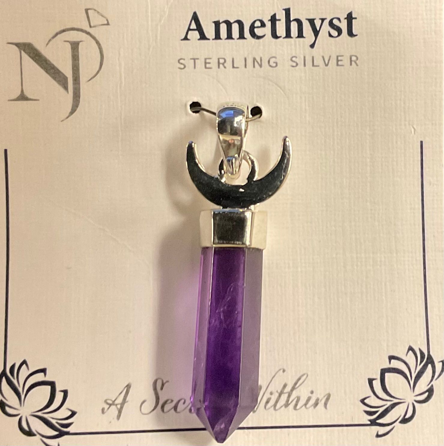 Amethyst Point Pendant With Moon