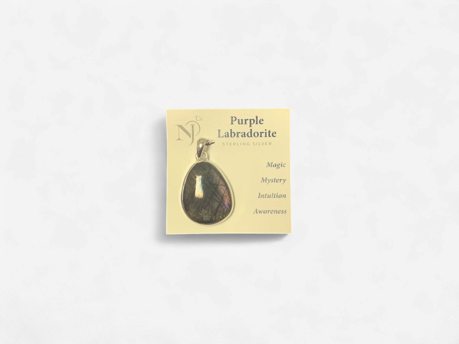 Purple Labradorite Drop Sterling Pendant
