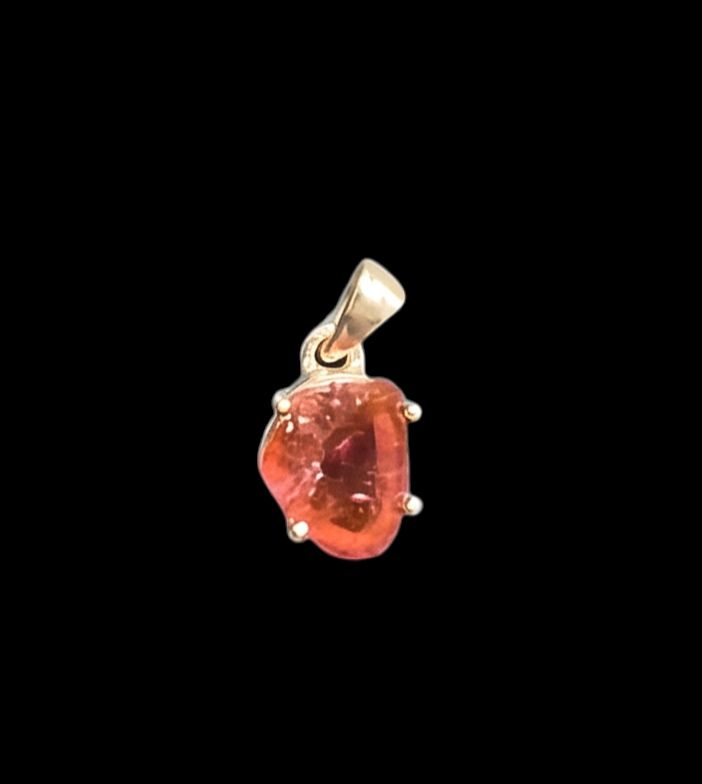 Pink Tourmaline Rough Pendant