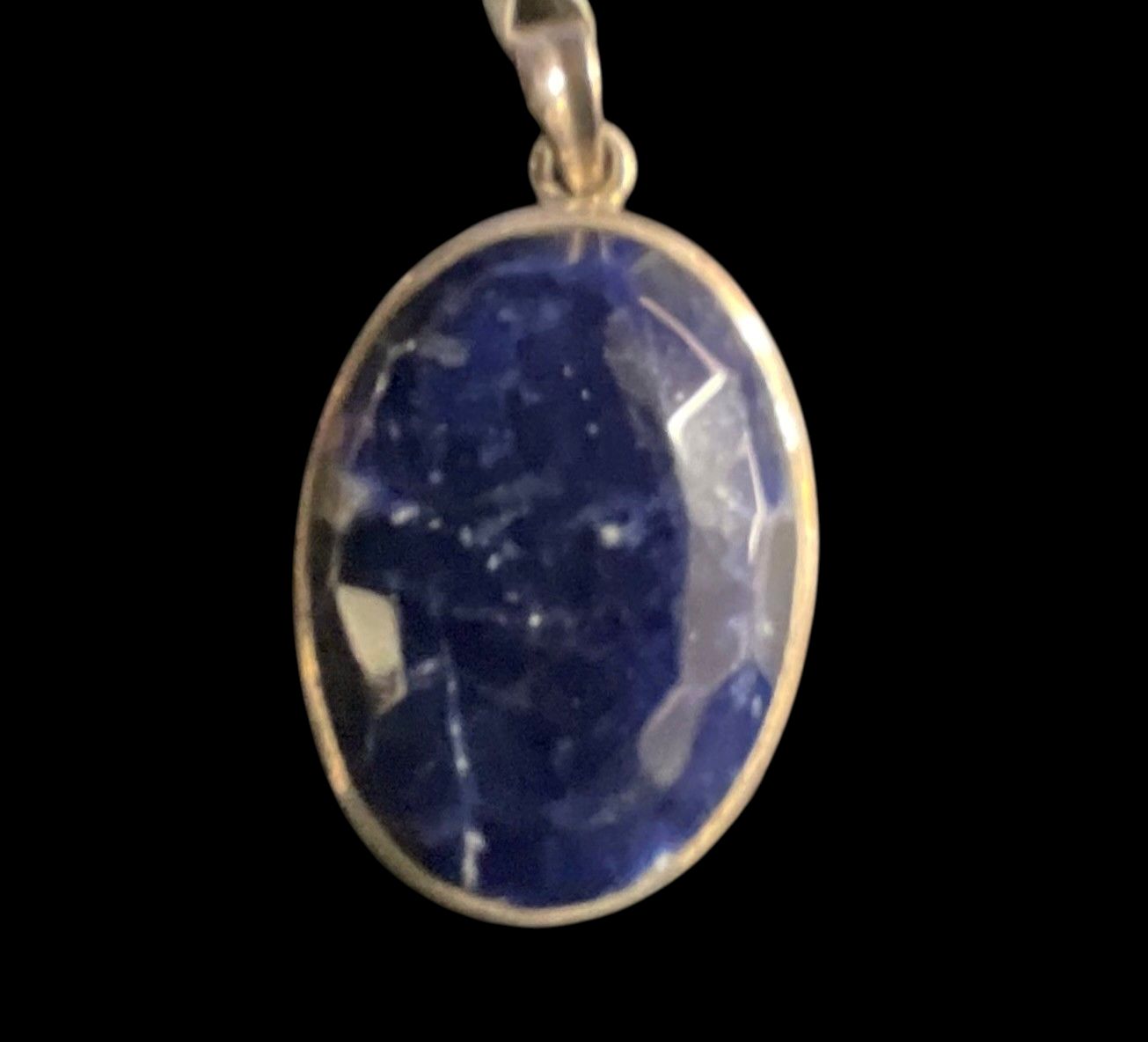 Sodalite Faceted Oval Pendant