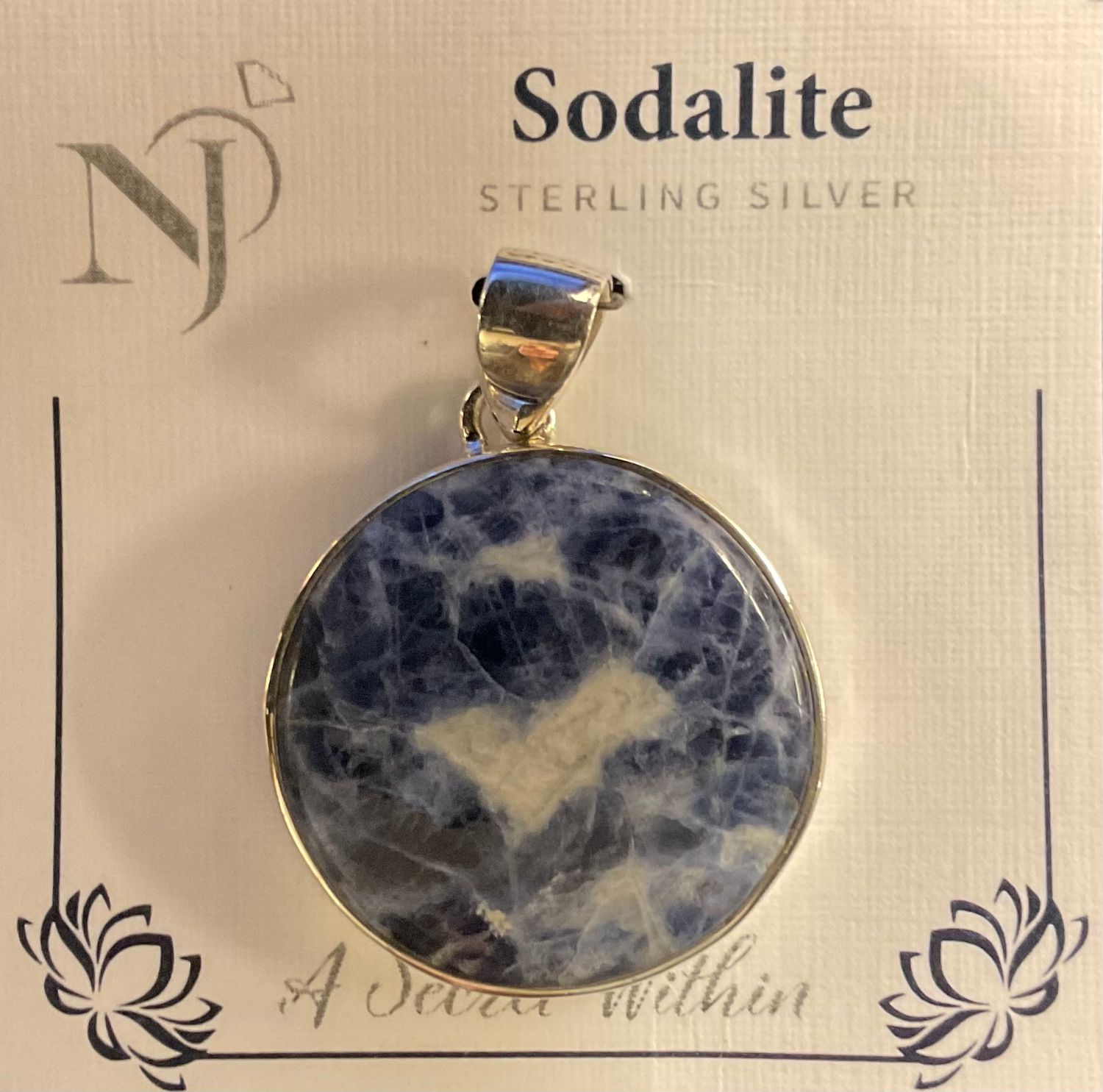 Sodalite Round Sterling Pendant