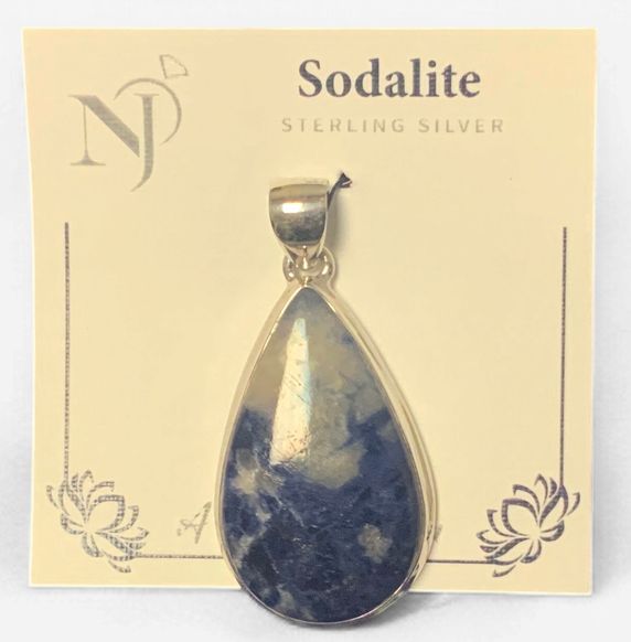 Sodalite Teardrop Sterling Pendant