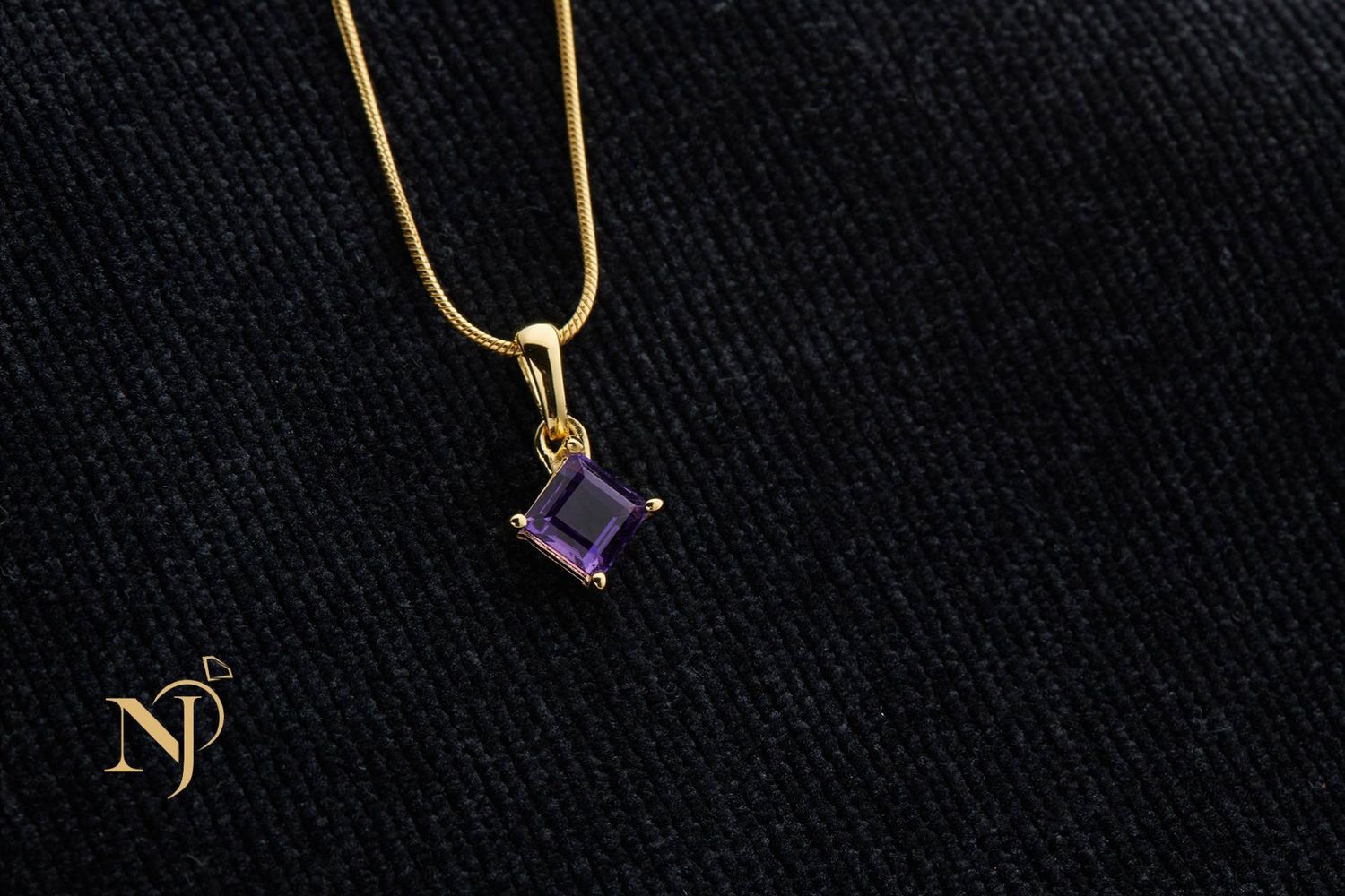 Amethyst Faceted  Vermeil Gold Pendant