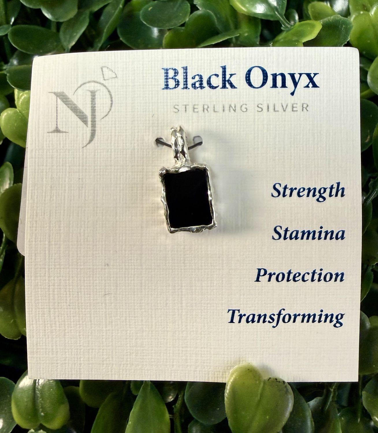 Black Onyx Pendant Small, Name: Square