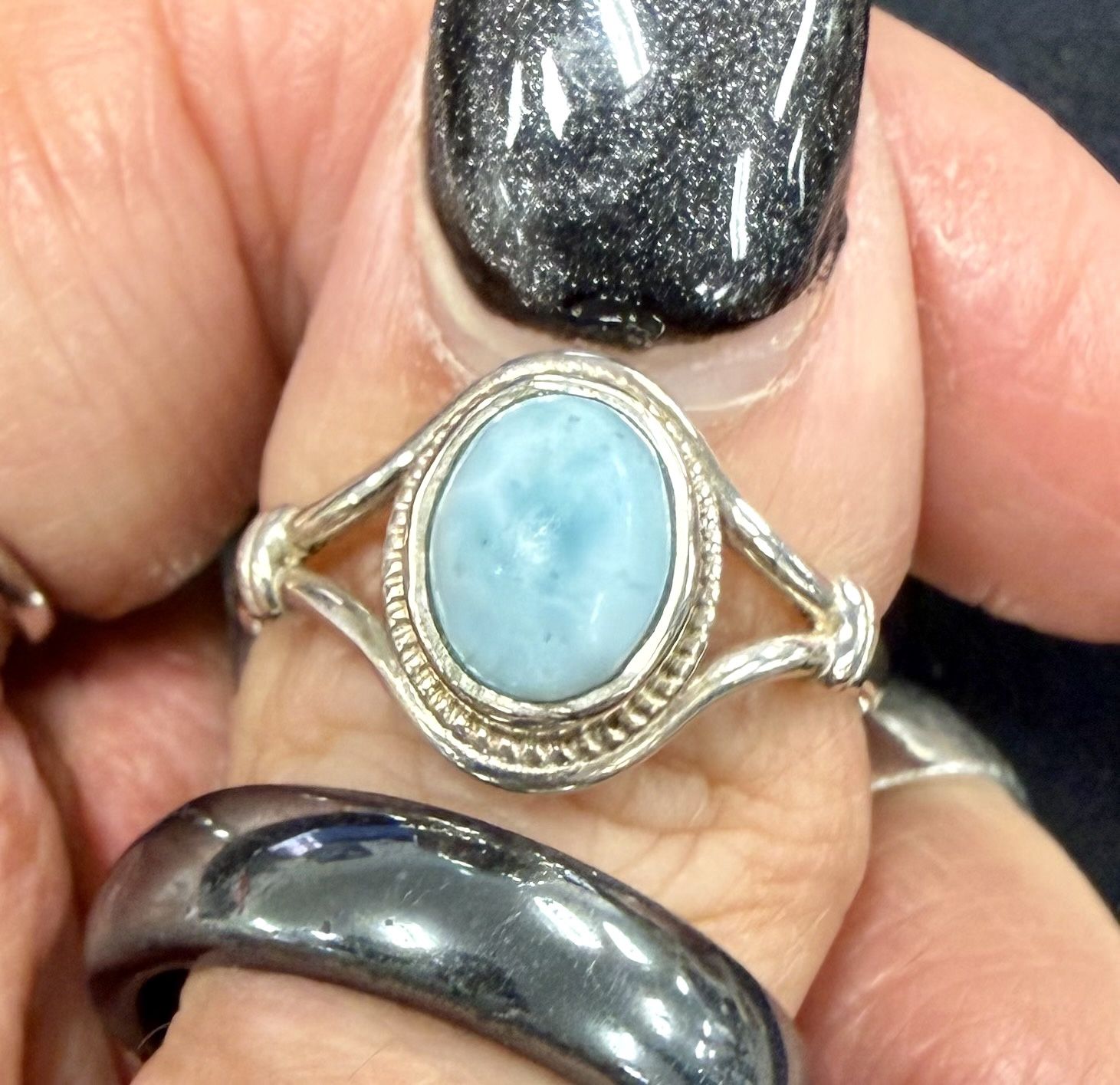Larimar Ring Sz10 Oval