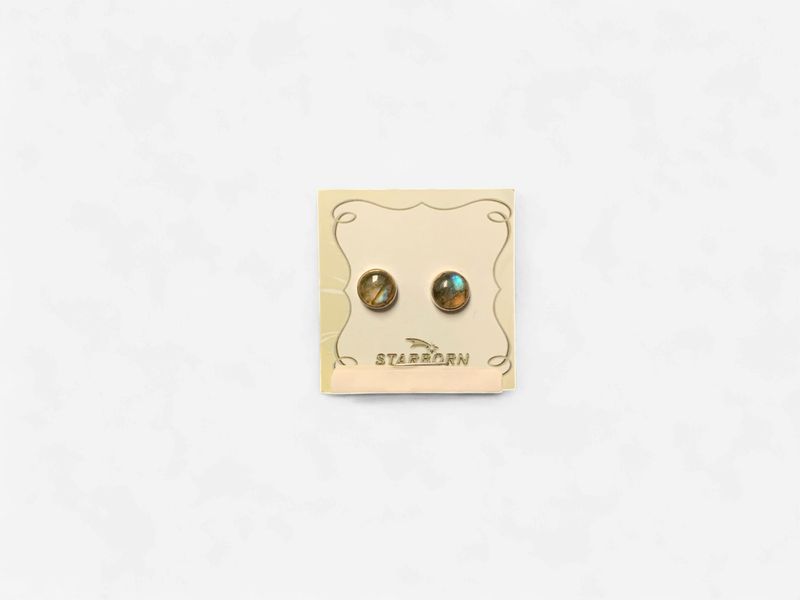 Labradorite Round Sterling Earrings Starborn