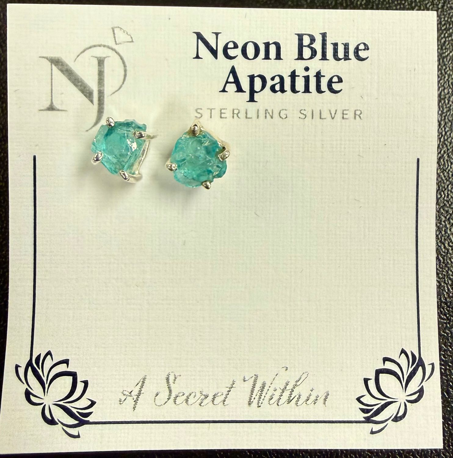 Neon Blue Apatite Stud Earrings