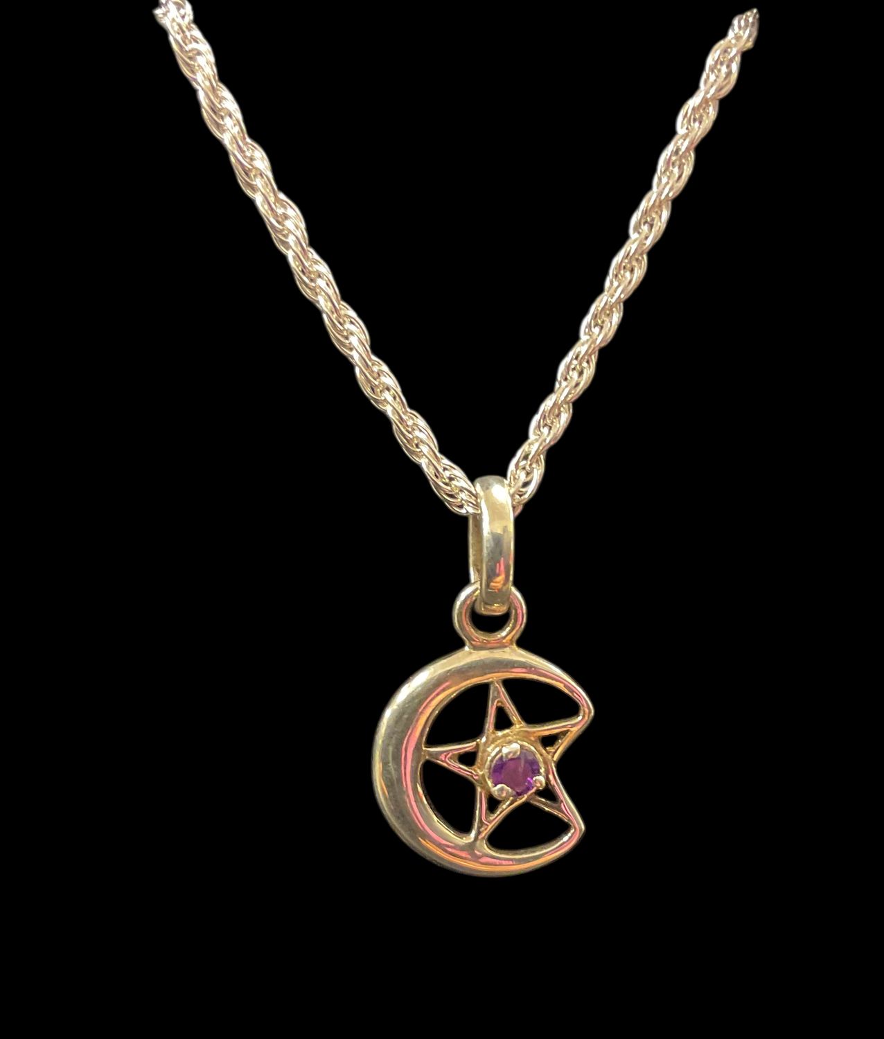 Pentacle Moon Amethyst Pendant