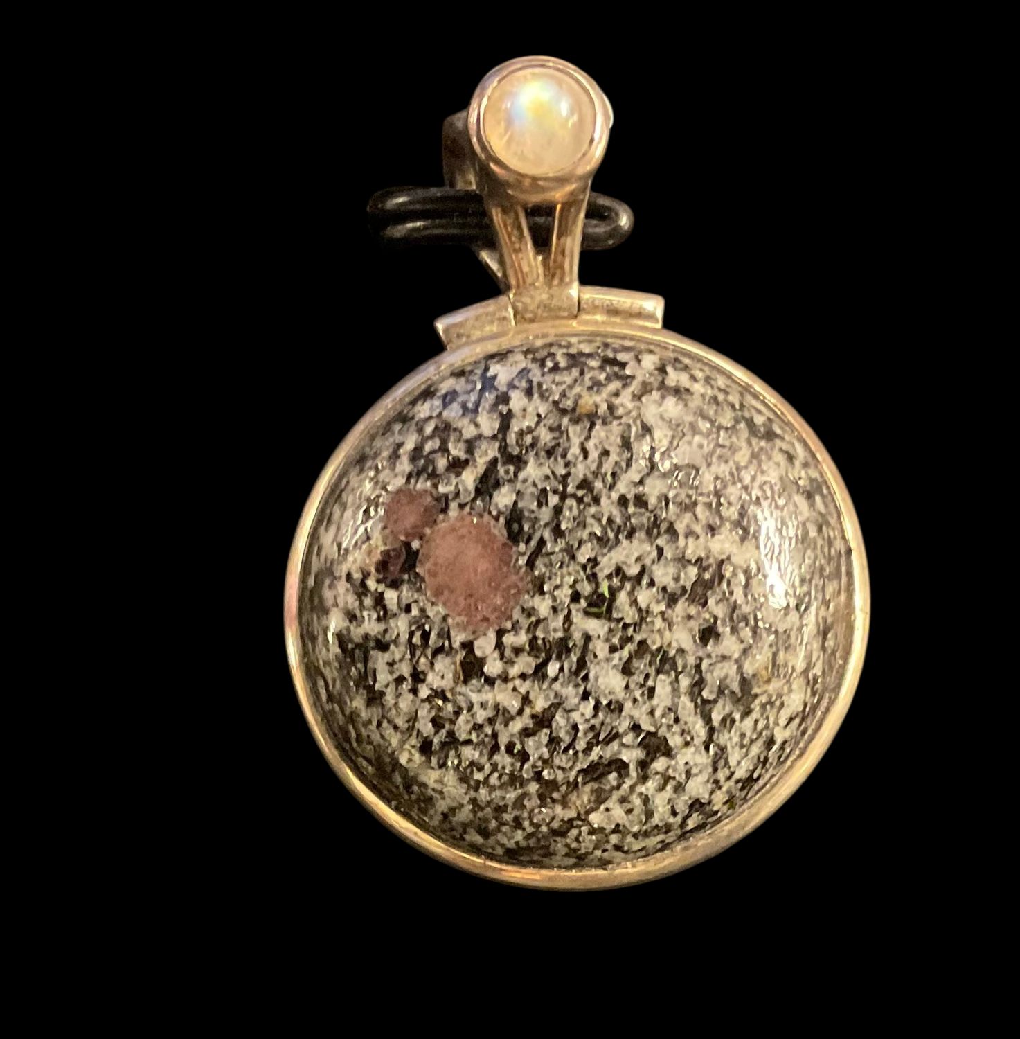 Rubyfol Moonstone Remembrance Pendant