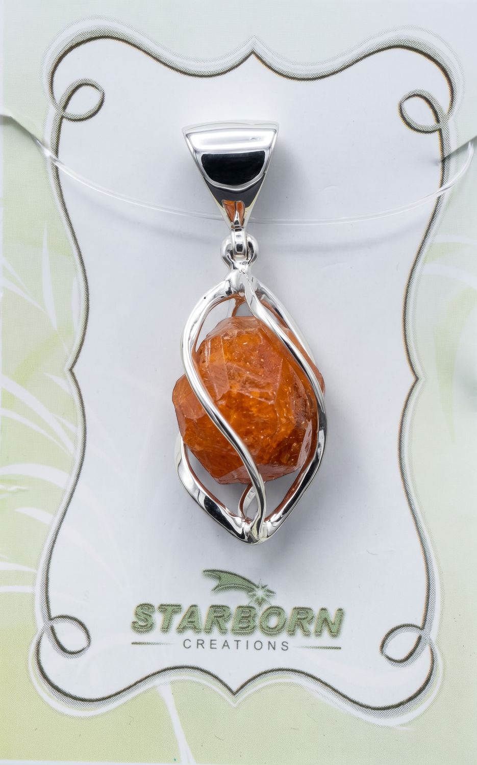 Hessonite Garnet Cage Pendant