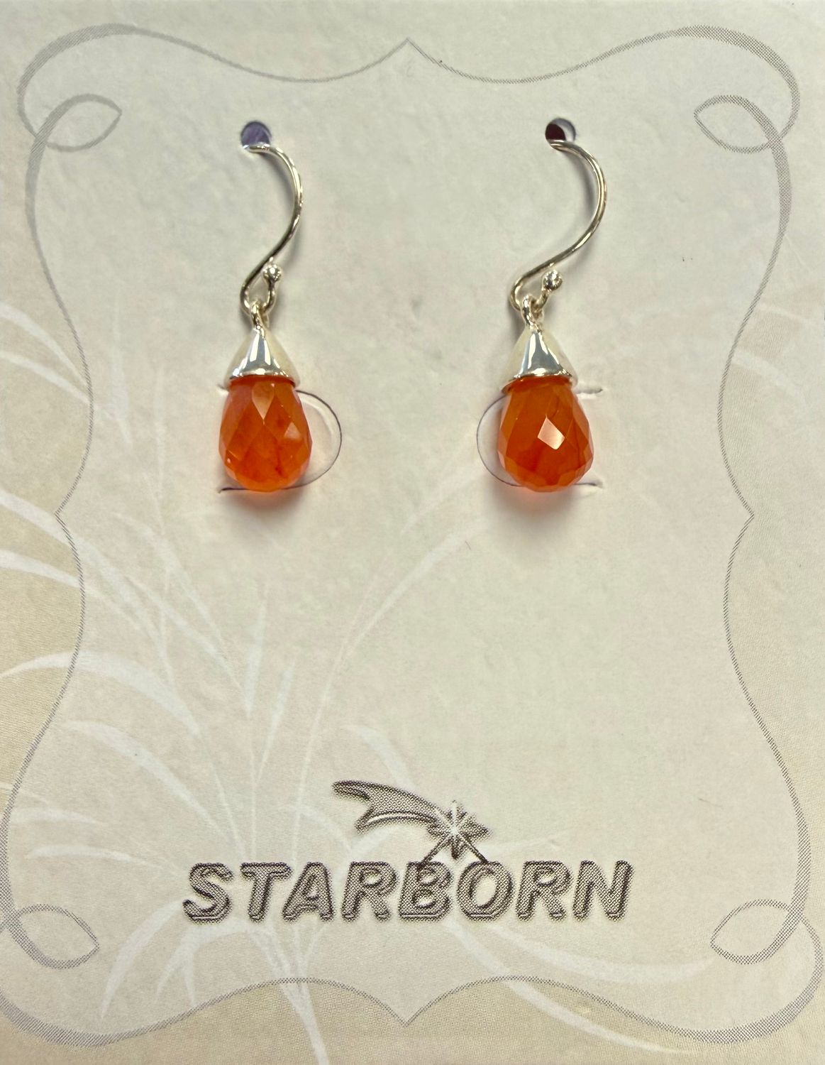 Carnelian Faceted Dangle Earrings