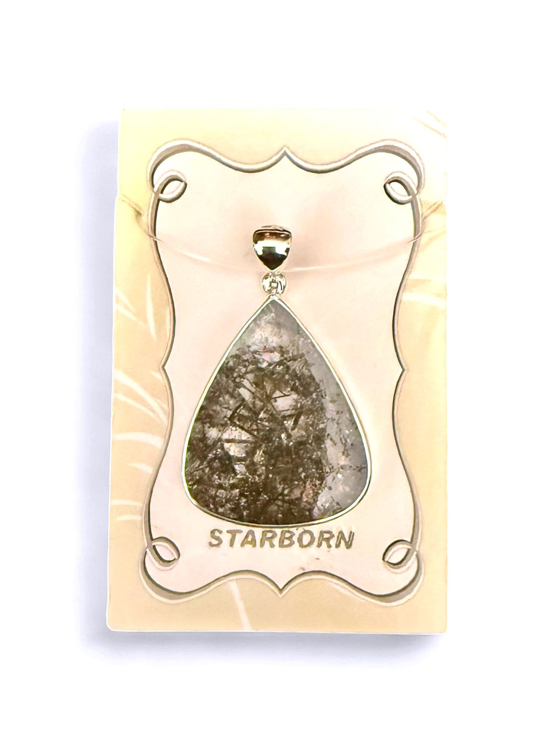 Tourmalinated Quartz Triangle PendantTourmal