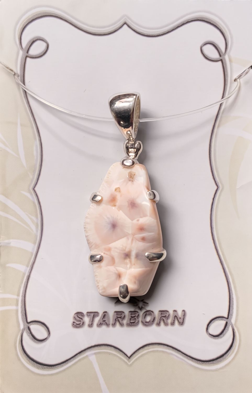 Pink Natrolite Freeform Pendant