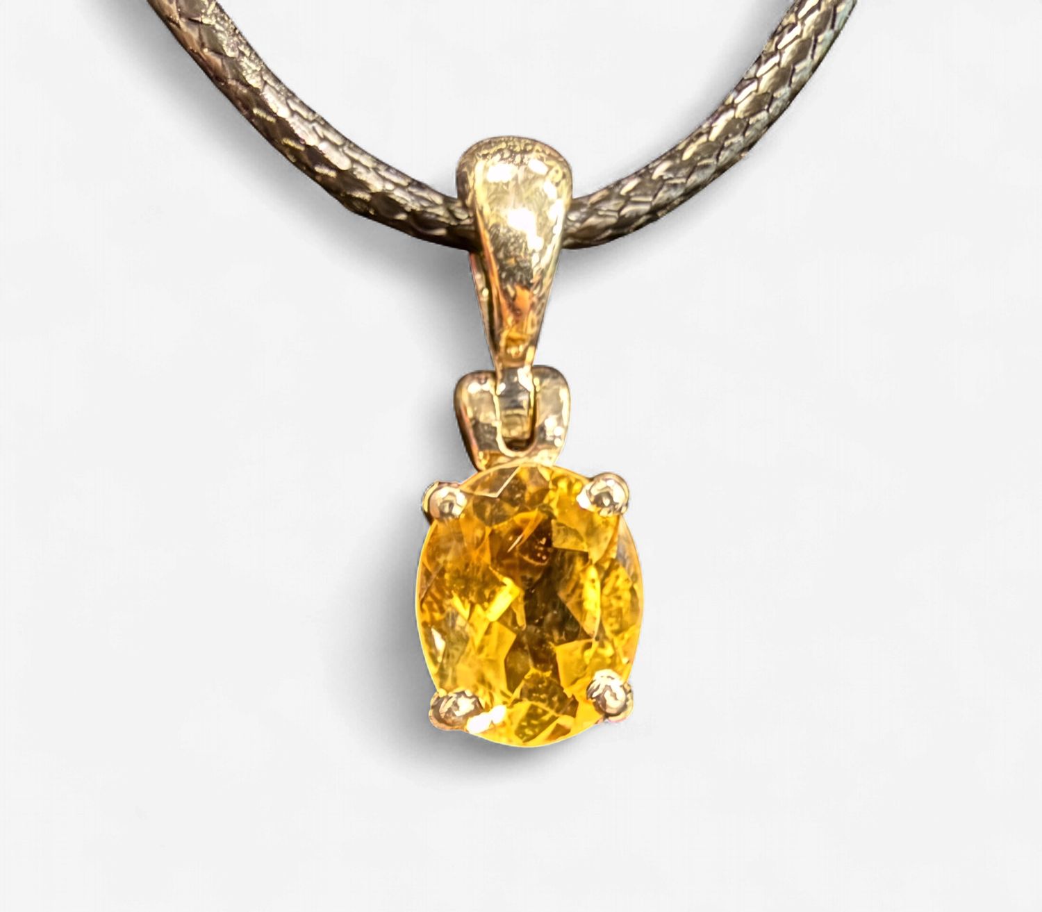 Citrine Round Faceted Pendant