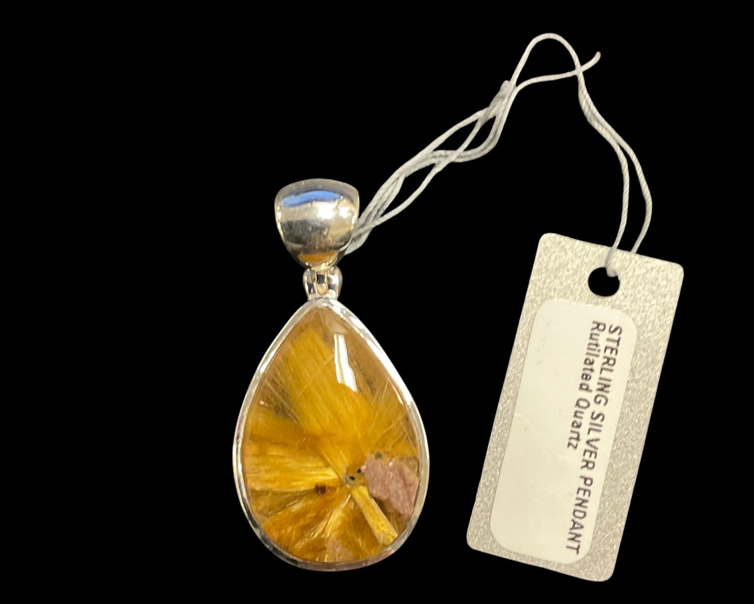 Rutilated Quartz Sterling Silver Pendant