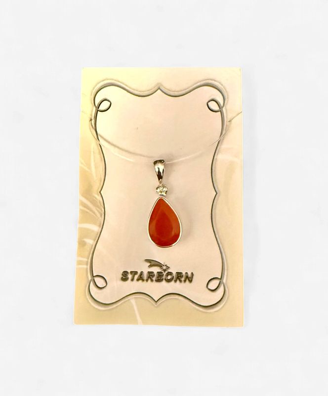 Carnelian Faceted Drop Pendant